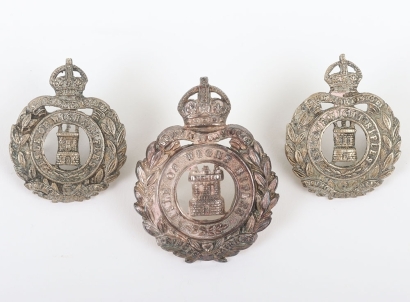 Isle of Wight Rifles Officers Cap Badge and Collar Badge Set
