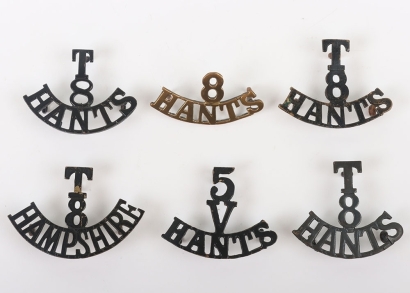 5th Volunteer and 8th Territorial Battalion (Isle of Wight) Hampshire Regiment Shoulder Titles