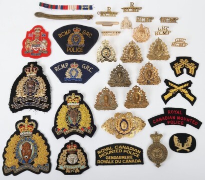 Grouping of Royal Canadian Mounted Police Badges and Insignia