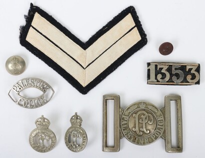 Palestine Police Badge and Insignia Grouping