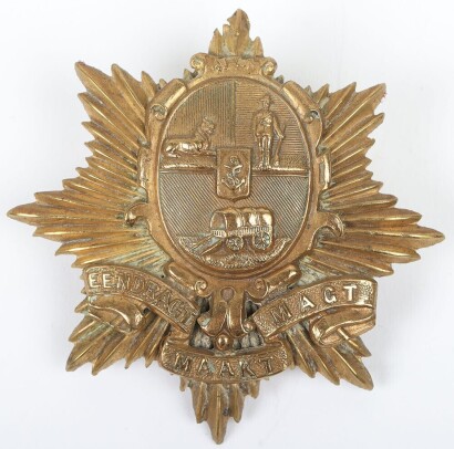 South African Boer War ZAR Pretoria Volunteer Corps Headdress Badge
