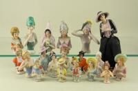 Collection of pin-cushion half dolls, German early 20th century,