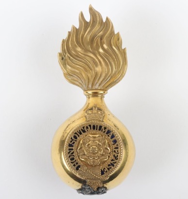 Post 1902 Royal Fusiliers City of London Regiment Officers Fur Cap Grenade