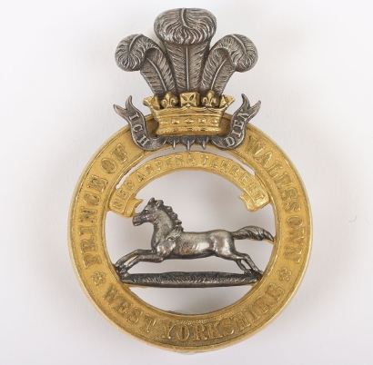 Prince of Wales Own West Yorkshire Regiment Officers Headdress Badge.