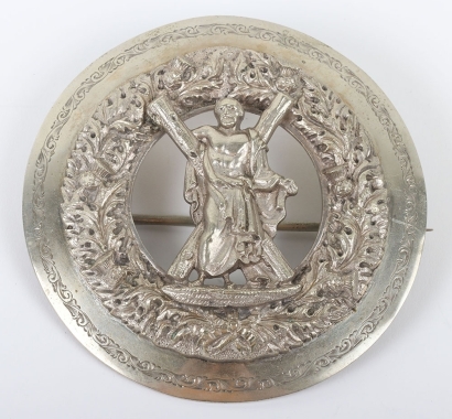 Victorian Black Watch Officers Plaid Brooch.