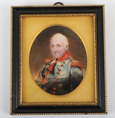 Portrait Miniature of Colonel William Minto, Royal Marine Artillery, attributed to artist Sir Frederick Burton
