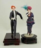 A large and rare Galluba & Hofmann all bisque Gentleman and Lady figure, German circa 1910,