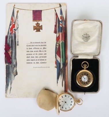 Victoria Cross Interest, Two Presentation 18ct Gold Pocket Watches, Presented to Captain William Allison White VC 38th Battalion Machine Gun Corps, Awarded the Victoria Cross for Gallantry at Gouzeaucourt, France, on 18th September 1918