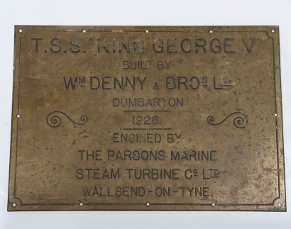 Brass Plaque of TS King George V Interest