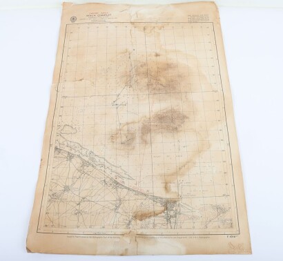 WW2 D-Day Sword Beach Chartlet Map, 1944 Original.