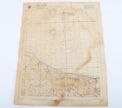 WW2 D-Day Omaha Beach Chartlet Map, 1944 Original.