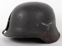 WW2 Luftwaffe Battle Damaged Steel Combat Helmet