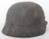 WW2 German Army / Coastal Artillery M-35 Camouflaged Steel Combat Helmet - 4