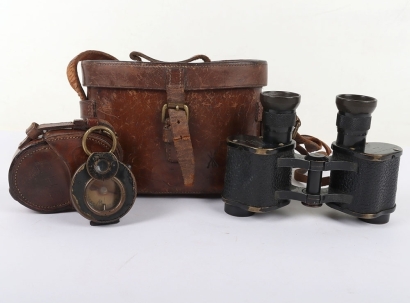 WW1 British Officers 1918 Binoculars and 1914 Dated Compass