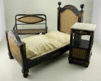 Dolls bedroom furniture, probably French circa 1880,