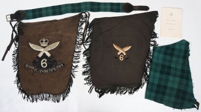 Pair of 6th Gurkha Rifles Pipe Banners, Ephemera & Pipers Cloth