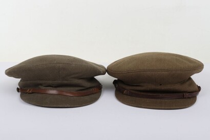 2x WW1 British Officers Peaked Trench Caps