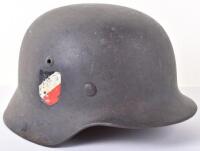 WW2 German Luftwaffe M-35 Double Decal Flight School Marked Steel Combat Helmet