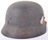 WW2 German Luftwaffe M-35 Double Decal Flight School Marked Steel Combat Helmet - 2