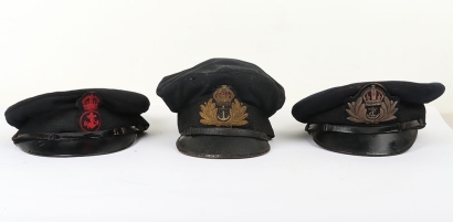 WW2 Royal Navy Officers Peaked Caps x3