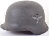 WW2 German Luftwaffe M-35 Double Decal Flight School Marked Steel Combat Helmet - 15