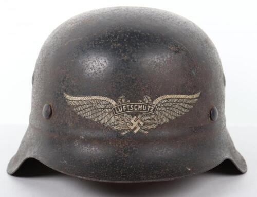 Third Reich Luftschutz Beaded Combat Helmet