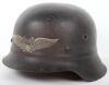 Third Reich Luftschutz Beaded Combat Helmet - 3