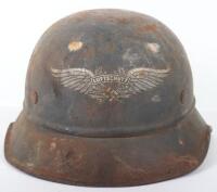 Third Reich Luftschutz Gladiator Pattern Steel Helmet