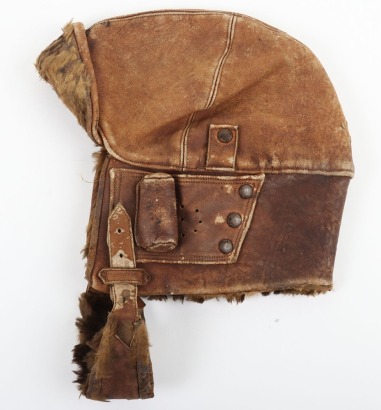 Great War Period Royal Flying Corps Leather Flying Helmet.