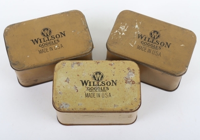 Wilson's Aviation Goggles, Three Pairs in Tins.