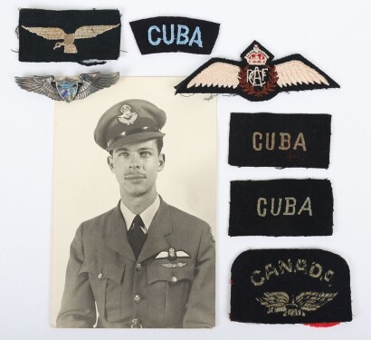 Rare Badges and Insignia of Cuban Pilot Miguel Enciso Seiglie Royal Canadian Air Force, Decorated for the Sinking of German Battleship Admiral Scheer on 9th April 1945