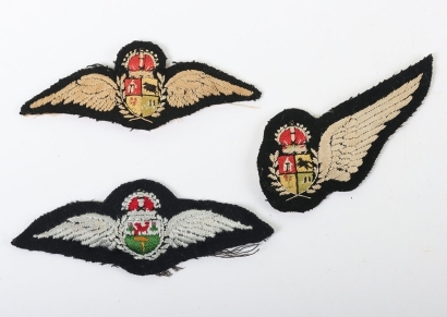 WW2 RAF, Rhodesian and South African Pilot wings & Brevet.