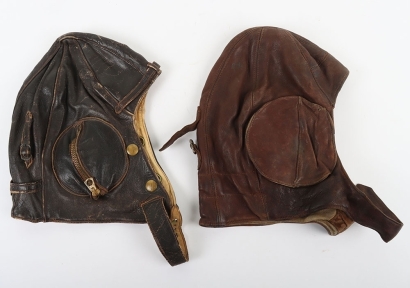 Two Leather Flying Helmets, RCAF & RAAF.