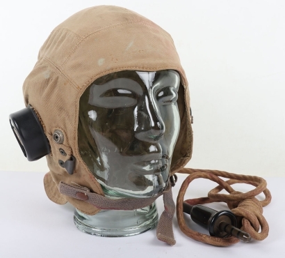 WW2 RAF D Type Flying Helmet with Wiring Loom.