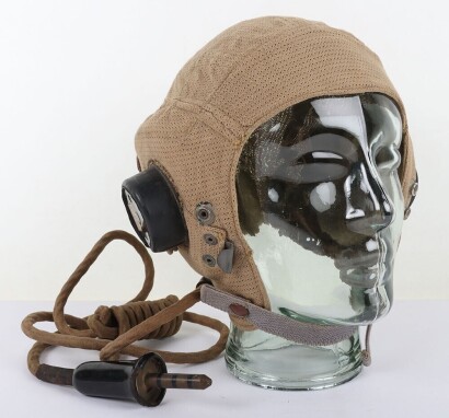 WW2 RAF E Type Aertex Flying Helmet and Wiring Loom.