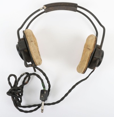 WW2 RAF Headphones with Receivers and Loom