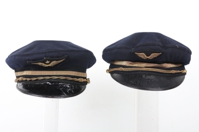 Two WW2 French Air Force, Arm&eacute;e de l'Air, Officers Peaked Caps.