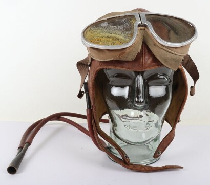 Pre War US Flying Helmet & Goggles.