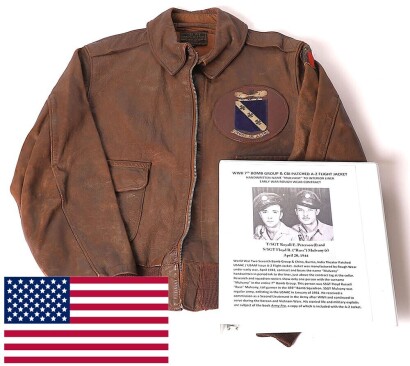 WW2 USAAF A2 Flying Jacket, 7th Bombardment Group Attributed to S/Sgt Floyd R Mulvany, Later Lieutenant Colonel