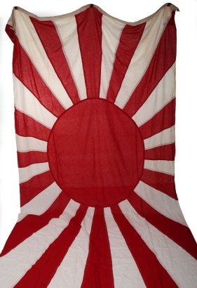 Large WW2 Japanese Naval Battle Flag from the Japanese Destroyer Take,