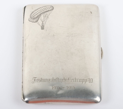 Imperial German Commemorative Cigarette Case of Festungs-Luftschiffer-Trupp Nr10