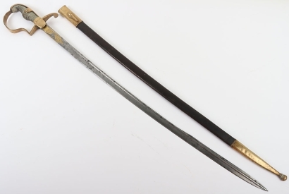 Imperial German Infantry Officers Sword with Gilt and Damascus Blade