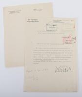 Official Letter Signed in Ink by Baldur von Schirach as Leader of the Hitler Youth to Field Marshall von Blomberg, the Minister of War, Berlin