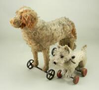 Large Steiff St Bernard dog on wheels, German circa 1911,