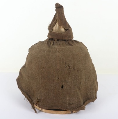 Imperial German Saxon Other Ranks Pickelhaube with Original Trench Cover