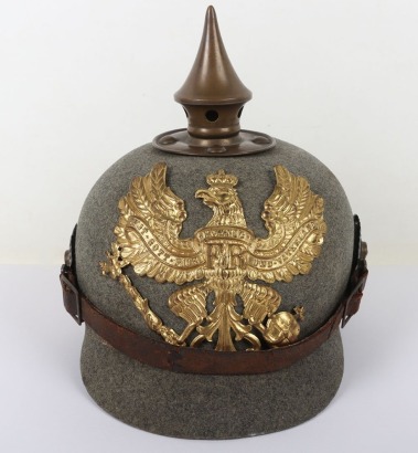 WW1 German Ersatz Prussian Regimentally Marked Felt Pickelhaube