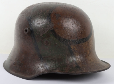 WW1 German M-17 Camouflaged Steel Combat Helmet - 3