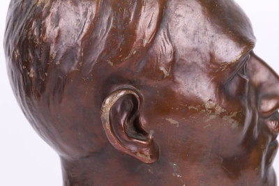 Large Bronzed Adolf Hitler Head Liberated from Kiel, Germany in 1945 - 5