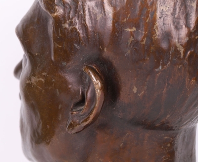 Large Bronzed Adolf Hitler Head Liberated from Kiel, Germany in 1945 - 7