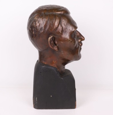 Large Bronzed Adolf Hitler Head Liberated from Kiel, Germany in 1945 - 10